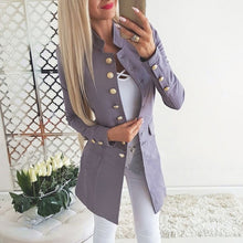 Load image into Gallery viewer, Women's Jaclet Gold Buttons Double Breasted Jackets Solid Outerwear Slim Fit Coat