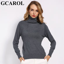Load image into Gallery viewer, GCAROL New Fall Winter 30% Wool Turtleneck Sweater Soft Handle Warm Women Jumper OL Render Knit Pullover S-3XL