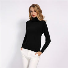 Load image into Gallery viewer, GCAROL New Fall Winter 30% Wool Turtleneck Sweater Soft Handle Warm Women Jumper OL Render Knit Pullover S-3XL