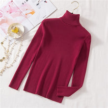 Load image into Gallery viewer, Vintage Turtleneck Female Sweater Solid Winter Warm Long Sleeve Sweater Casual Slim Knitted Pullovers Women Knitting Sweater