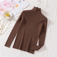 Load image into Gallery viewer, Vintage Turtleneck Female Sweater Solid Winter Warm Long Sleeve Sweater Casual Slim Knitted Pullovers Women Knitting Sweater
