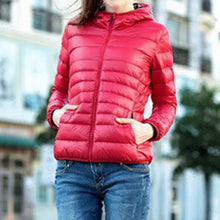 Load image into Gallery viewer, OEAK 2019 New Casual Ultra Light White Duck Down Jacket Women Autumn Winter Warm Coat Lady Jackets Female Hooded Parka