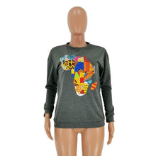 Load image into Gallery viewer, UIDEAZONE Colorful Africa Map Print Women Hoodies O Neck Casual Printed Pullovers Ladies Sweatshirts 2019 Autumn Streetwear