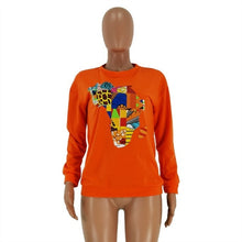 Load image into Gallery viewer, UIDEAZONE Colorful Africa Map Print Women Hoodies O Neck Casual Printed Pullovers Ladies Sweatshirts 2019 Autumn Streetwear