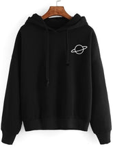 Load image into Gallery viewer, Women Hoodies Planet Print Casual Solid Loose Drawstring Sweatshirt Fashion Long Sleeve Hooded 2019 Autumn Female Pullover