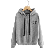 Load image into Gallery viewer, Women Hoodies Planet Print Casual Solid Loose Drawstring Sweatshirt Fashion Long Sleeve Hooded 2019 Autumn Female Pullover