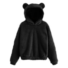 Load image into Gallery viewer, Fluffy Velvet Long Sleeve Fleece Sweatshirt Autumn Winter Women's Warm Bear Shape Fuzzy Hoodie Pullover Hoody Sweatshirts Mujer