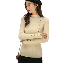 Load image into Gallery viewer, Women Elegant New Style Fashion Design Neck Long Sleeve Knit Sweater Turtleneck Sweater Bottoming Shirt Slim Long-Sleeved