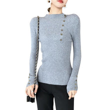 Load image into Gallery viewer, Women Elegant New Style Fashion Design Neck Long Sleeve Knit Sweater Turtleneck Sweater Bottoming Shirt Slim Long-Sleeved