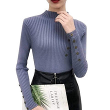 Load image into Gallery viewer, Women Elegant New Style Fashion Design Neck Long Sleeve Knit Sweater Turtleneck Sweater Bottoming Shirt Slim Long-Sleeved