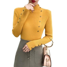 Load image into Gallery viewer, Women Elegant New Style Fashion Design Neck Long Sleeve Knit Sweater Turtleneck Sweater Bottoming Shirt Slim Long-Sleeved