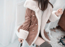 Load image into Gallery viewer, WEPBEL Winter Warm Coats Women Wool Slim Double Breasted Wool Coat Winter Jacket Women Fur Women's Coat Jackets