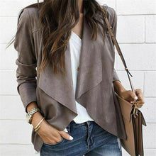 Load image into Gallery viewer, 2019 Autumn New Women Jackets Ladies Casual Jackets Long Sleeve Waterfall Cardigan Loose Coat Open Front Suede Jacket Fashion