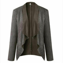 Load image into Gallery viewer, 2019 Autumn New Women Jackets Ladies Casual Jackets Long Sleeve Waterfall Cardigan Loose Coat Open Front Suede Jacket Fashion
