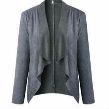 Load image into Gallery viewer, 2019 Autumn New Women Jackets Ladies Casual Jackets Long Sleeve Waterfall Cardigan Loose Coat Open Front Suede Jacket Fashion