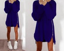 Load image into Gallery viewer, Autumn Winter Knitted Cotton Sweater Dresses Women  Loose Round Neck Solid Pullover Female Knitted Dress Vestidos Plus Size