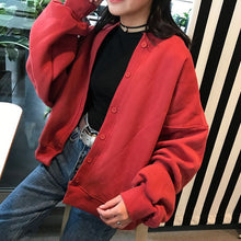 Load image into Gallery viewer, Women Autumn Cardigans Harajuku Loose Long Sleeves Round Neck Female Coat Sweater MUG88